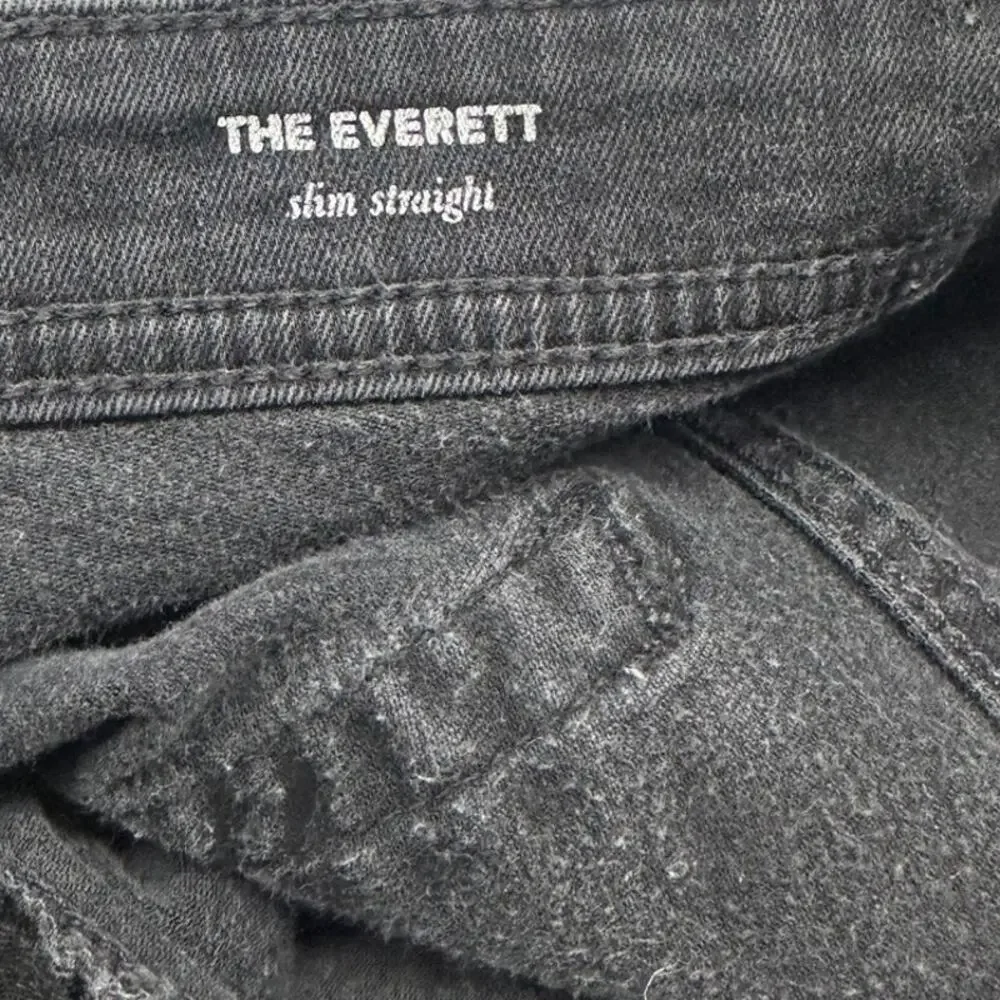 AG Everett Slim Straight Men 36x29 Black Wash Jeans